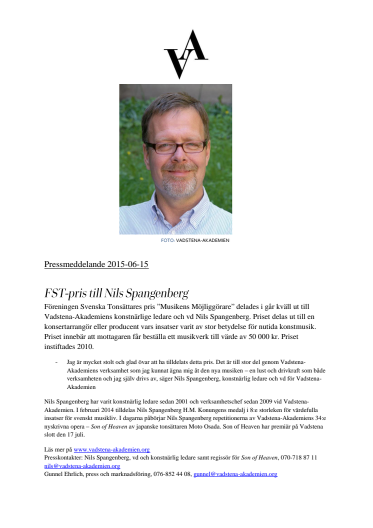 ​FST-pris till Nils Spangenberg