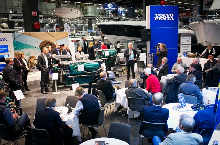 Båtmässan 2014 Pressträff i Volvo Pentas monter