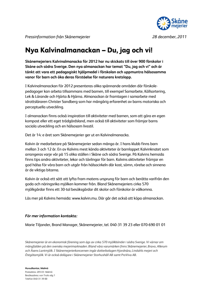 Nya Kalvinalmanackan – Du, jag och vi!