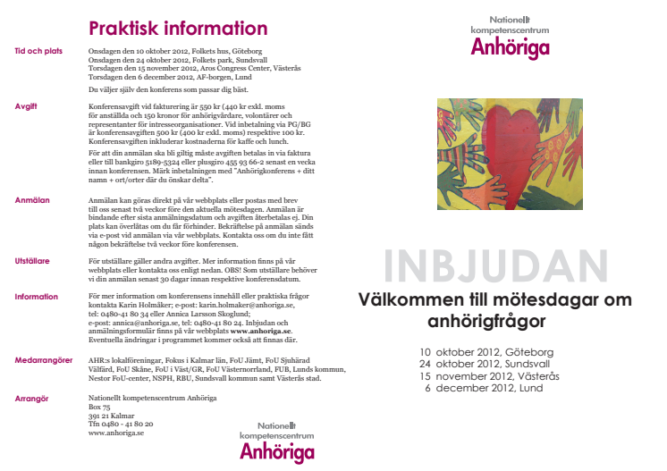 Pressinbjudan - Mötesdag om anhörigfrågor i Sundsvall