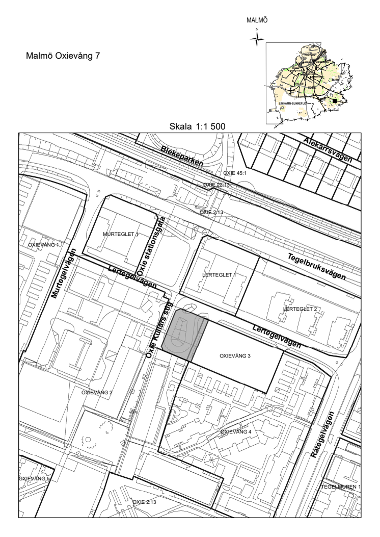 Karta fastigheten Oxievång 7