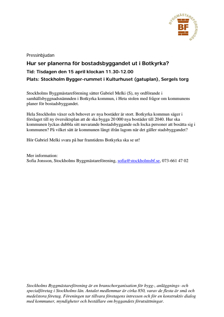 Pressinbjudan: Hur ser planerna för bostadsbyggandet ut i Botkyrka? 