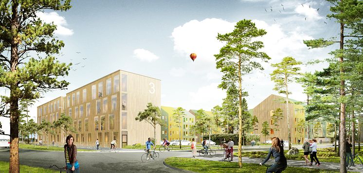 Skiss studentbostäder, Campus Umeå