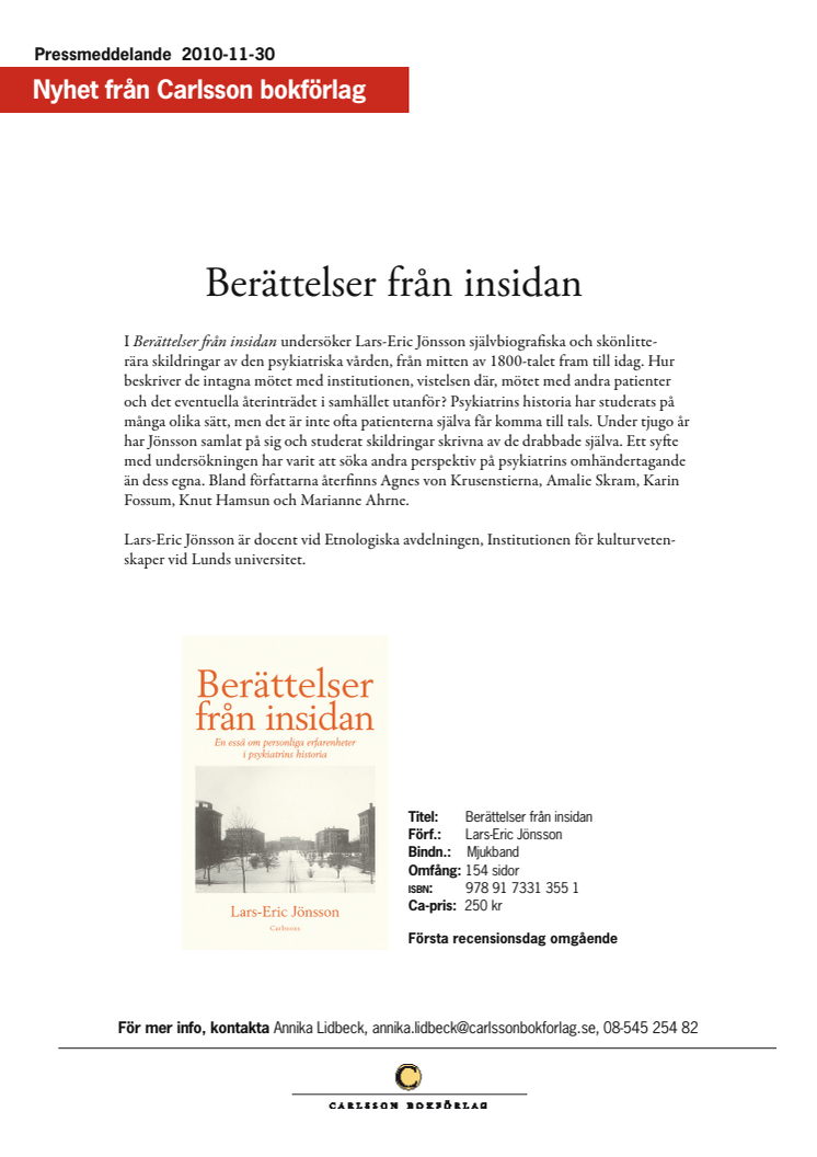 Ny bok om psykiatrin i litteraturen