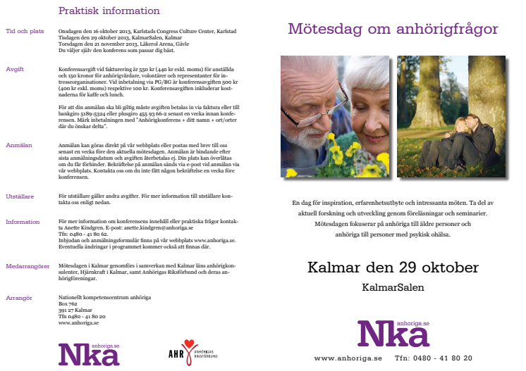 Mötesdag om anhörigfrågor i Kalmar