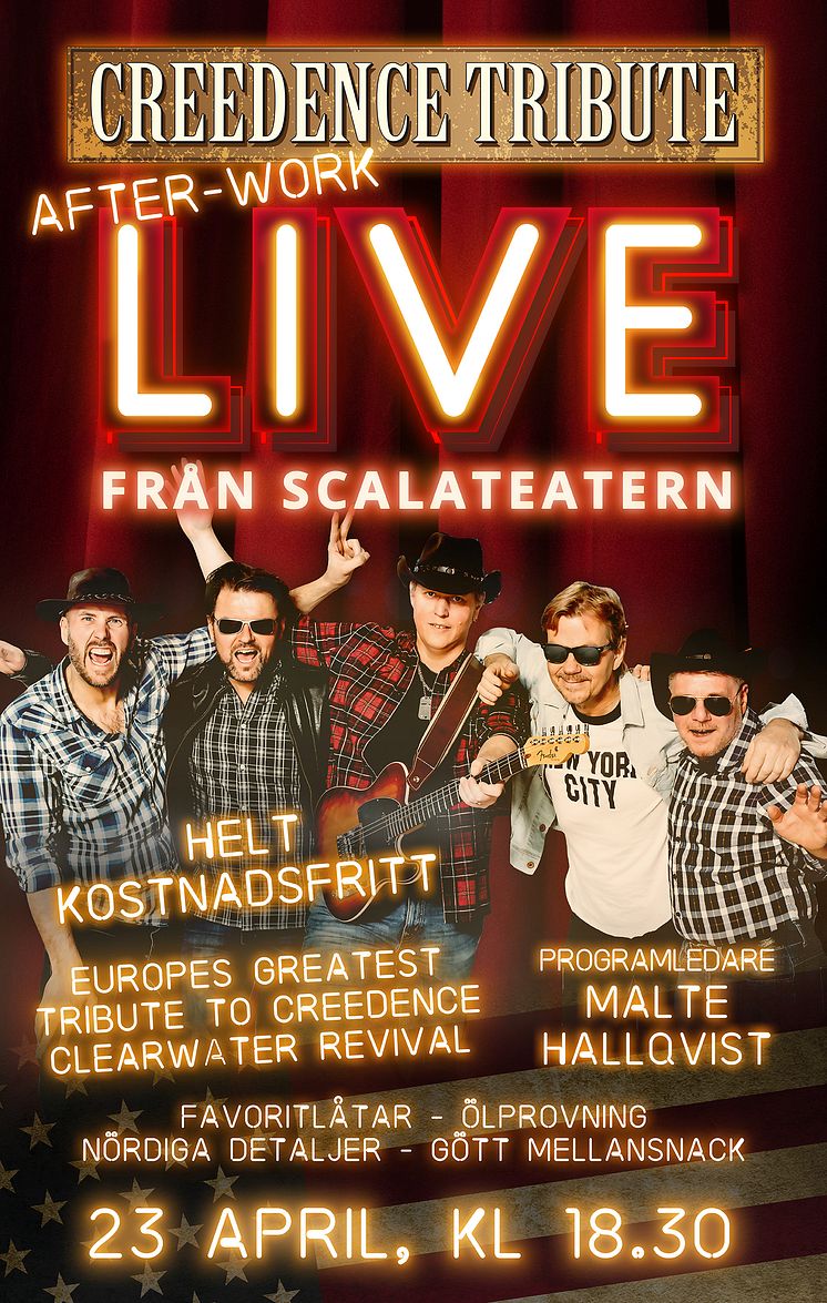 Creedence Tribute live från Scalateatern Karlstad