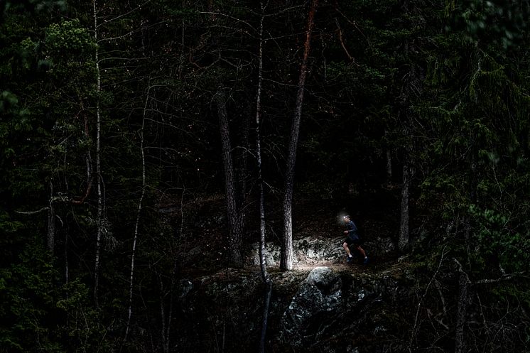 SILVA_Running in forest with headlamp