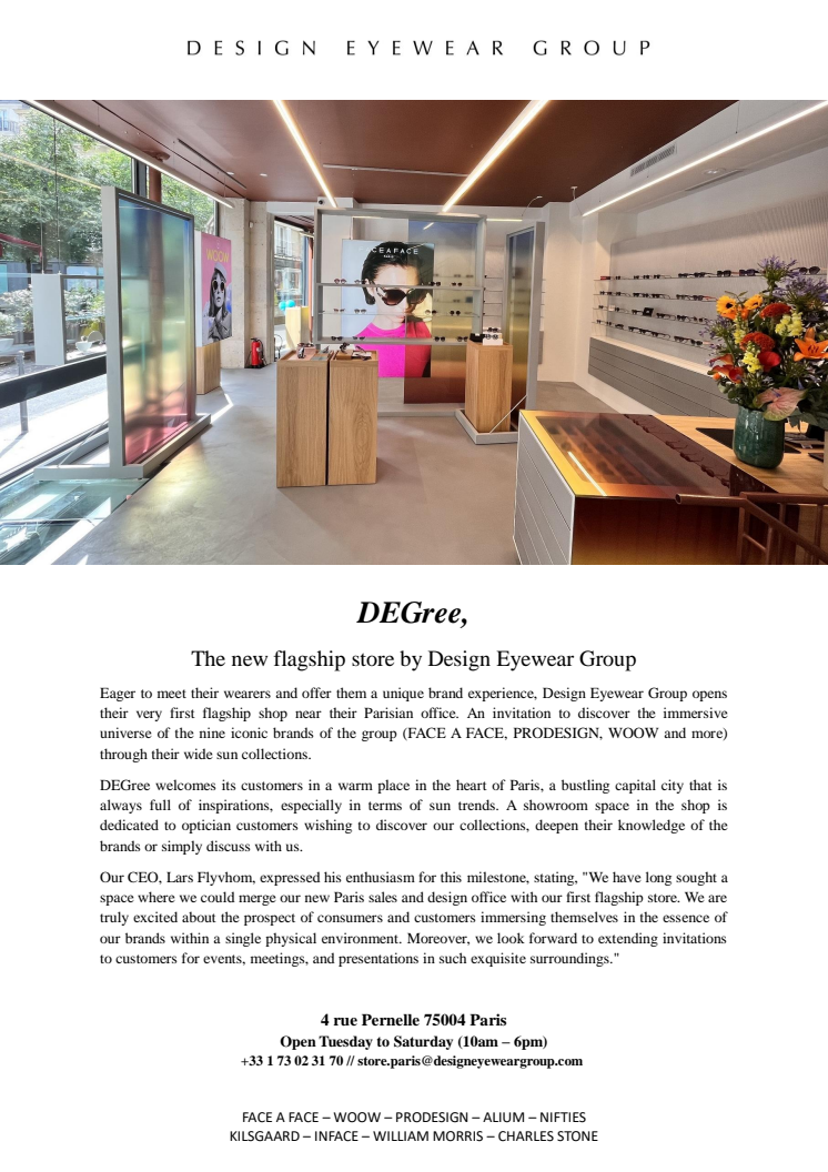 DEGree, the new flagship store by Design Eyewear Group