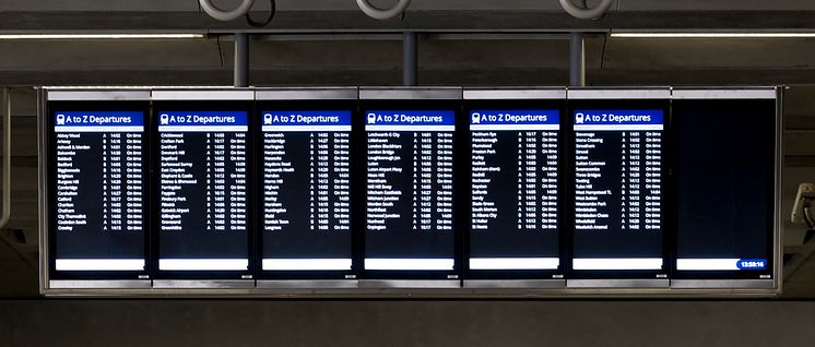 New Thameslink departure screens at St Pancras 