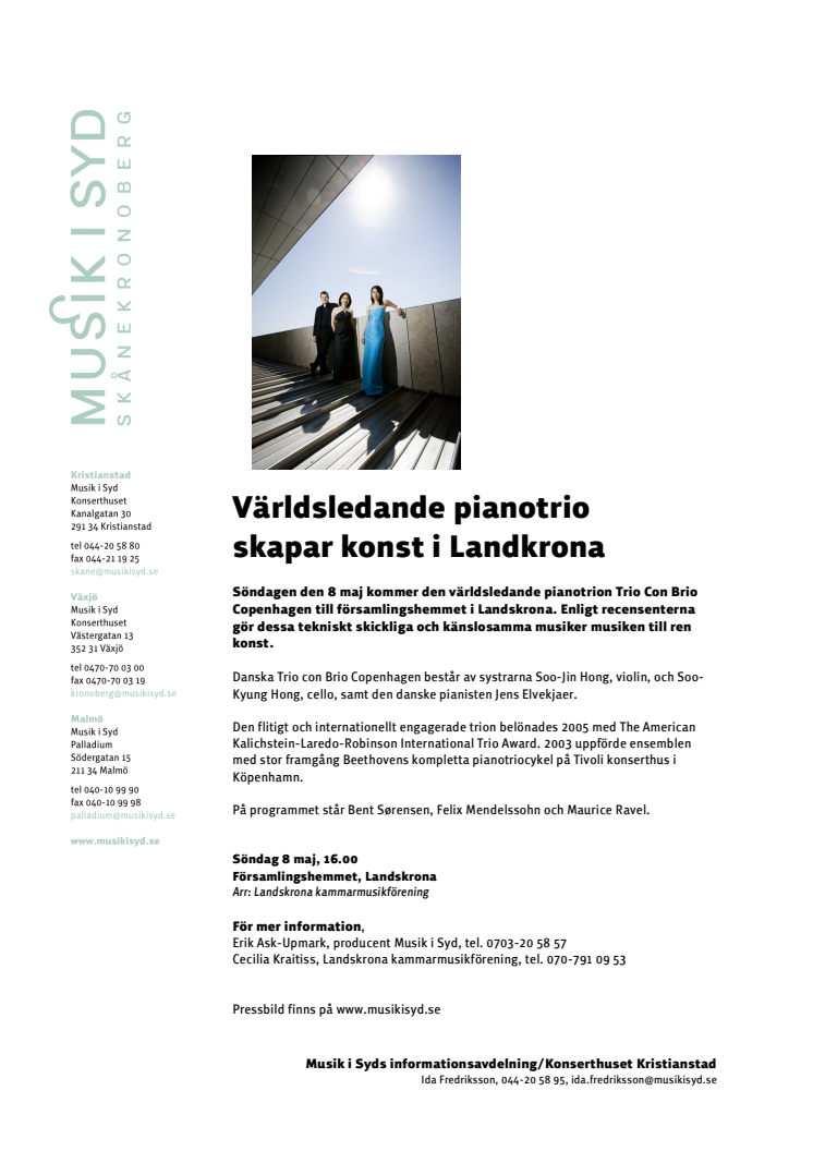 Världsledande pianotrio skapar konst i Landskrona