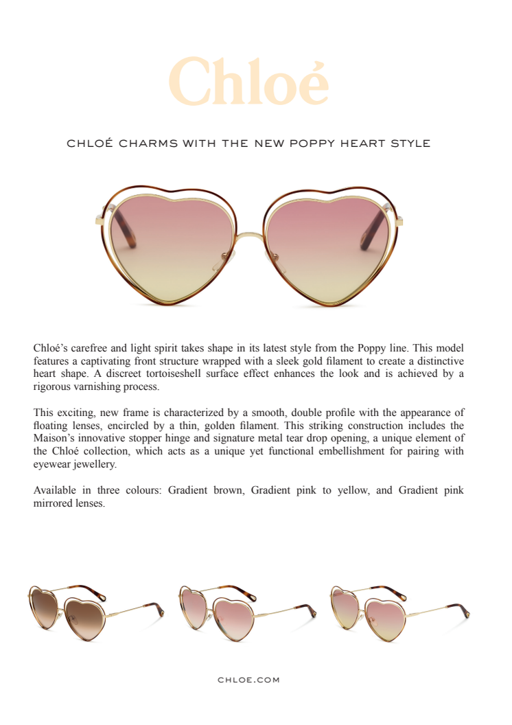 Chloé charms with the new Poppy Heart style