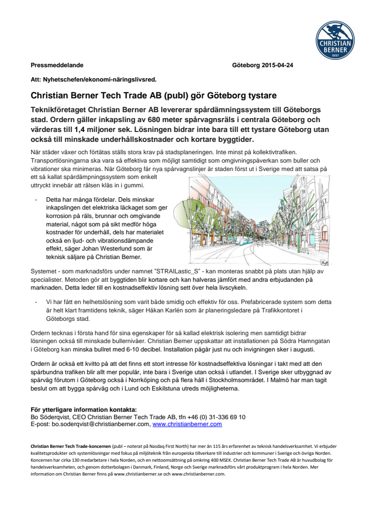 Christian Berner Tech Trade AB (publ) gör Göteborg tystare