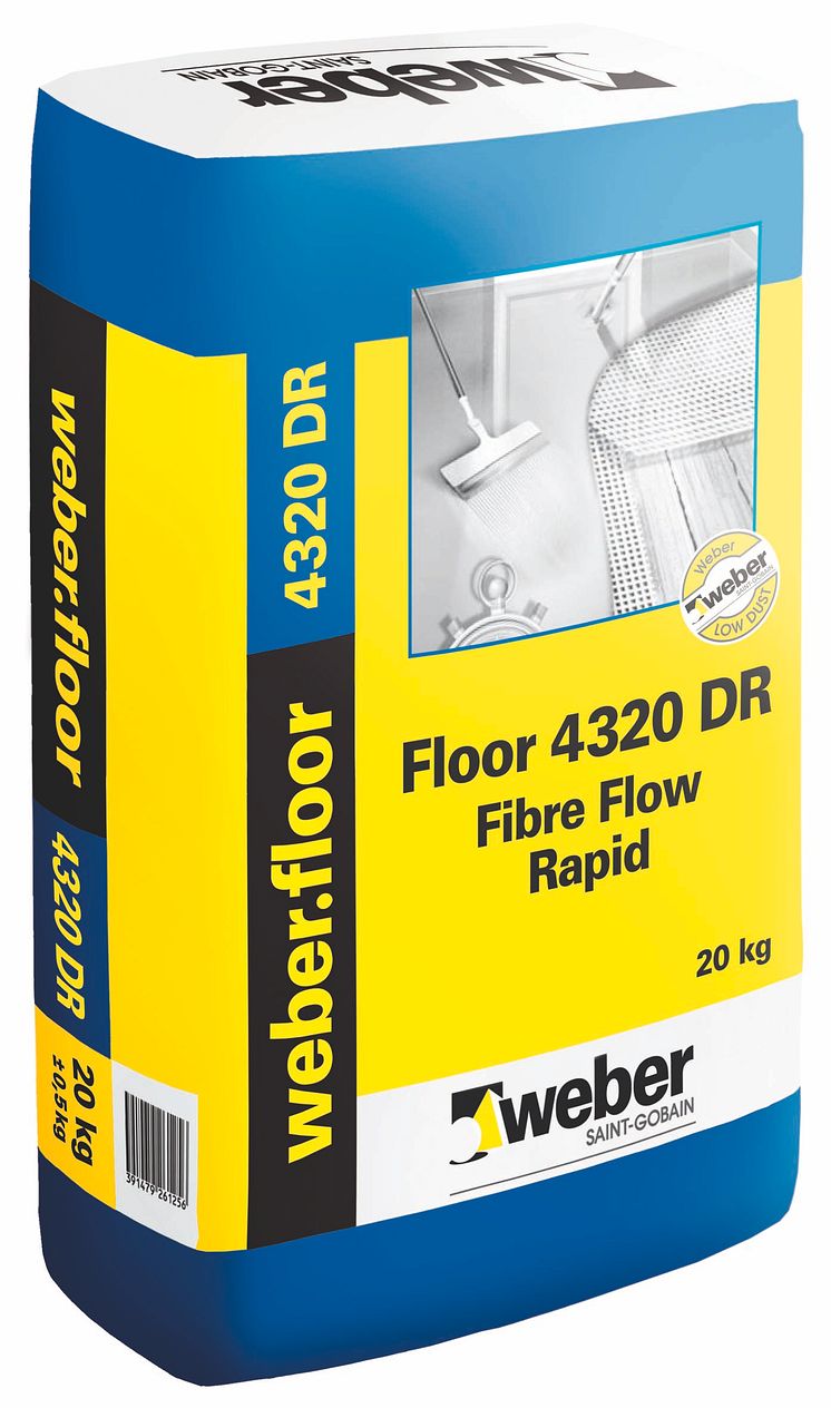 weber.floor 4320 Fibre Flow Rapid DR - Dammreducerad avjämningsmassa från Weber 