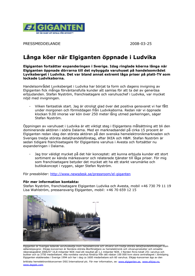 Långa köer när Elgiganten öppnade i Ludvika