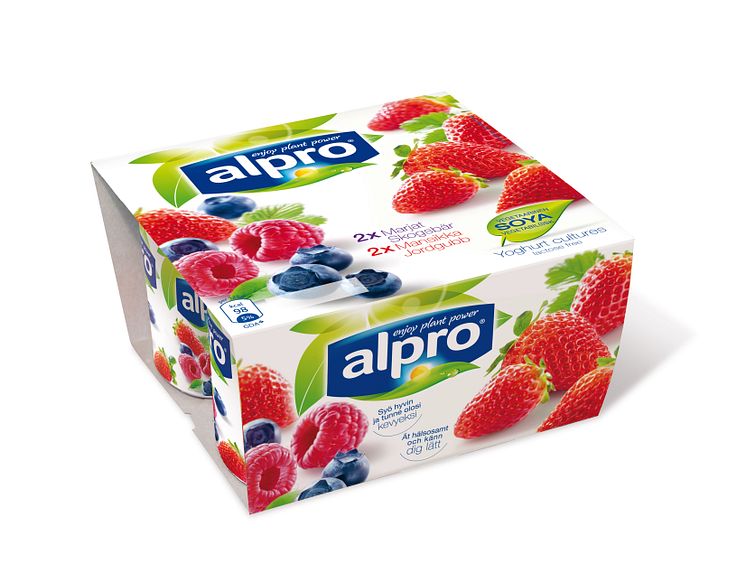 Alpro alternativ til yoghurt jordbær/skogsbær 4 x 125 g