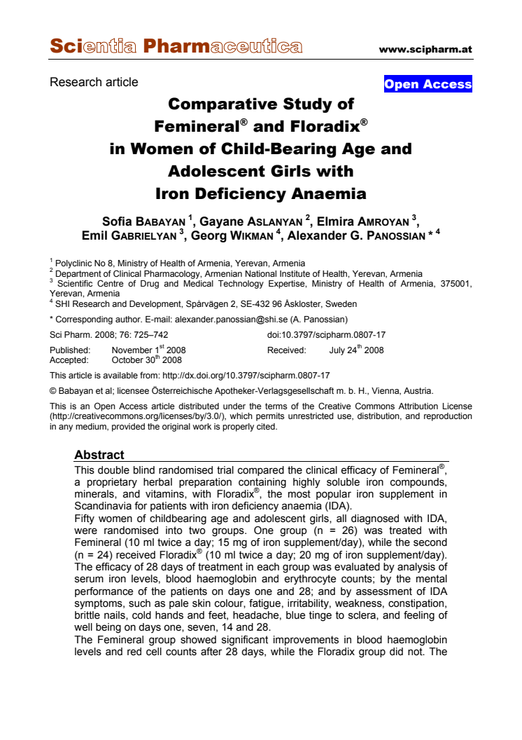 Comparative study FeMineral