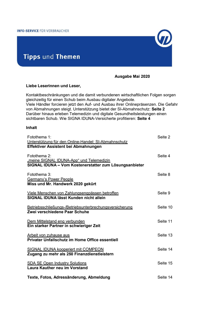 Tipps und Themen 5-2020