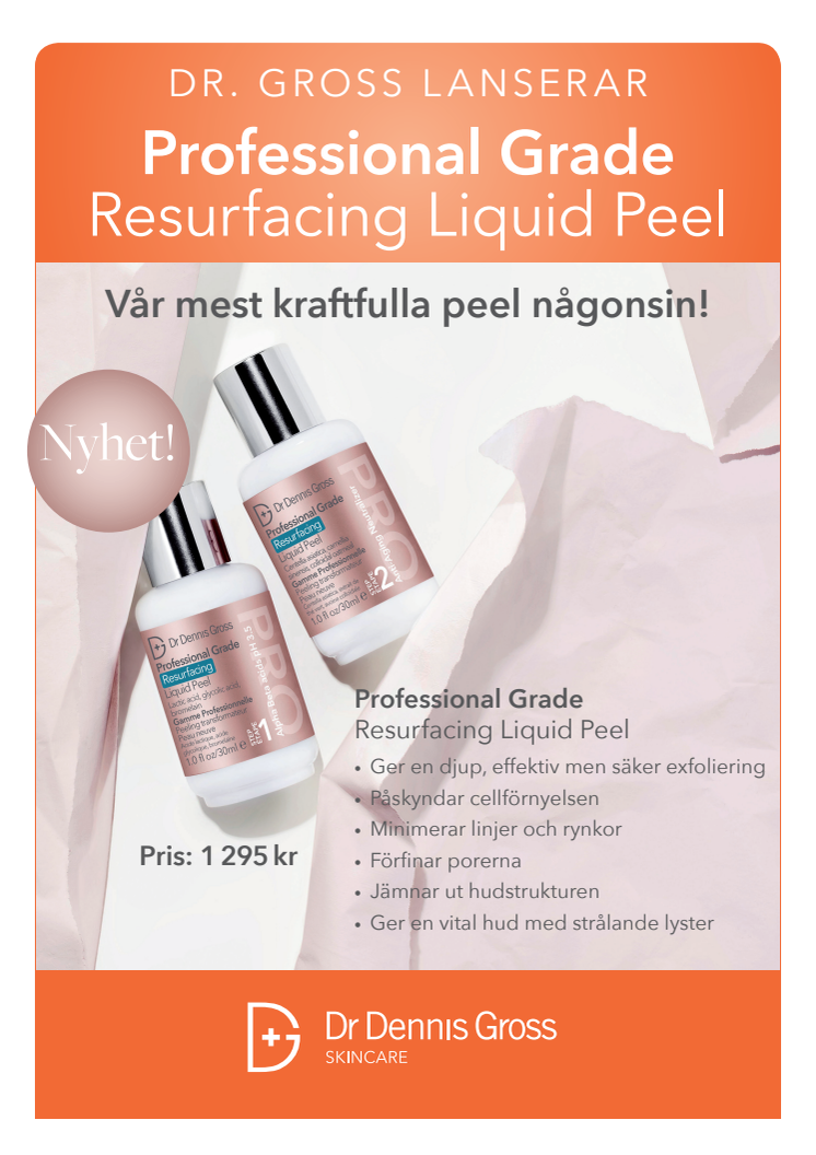 Dr. Dennis Gross Professional Grade Resurfacing Liquid Peel 2019 A4 Skylt