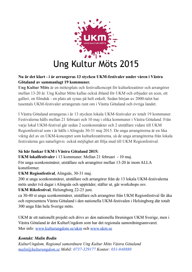 Ung Kultur Möts 2015 - Öppet för anmälan!