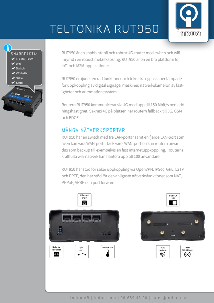 Broschyr: RUT950 från Teltonika
