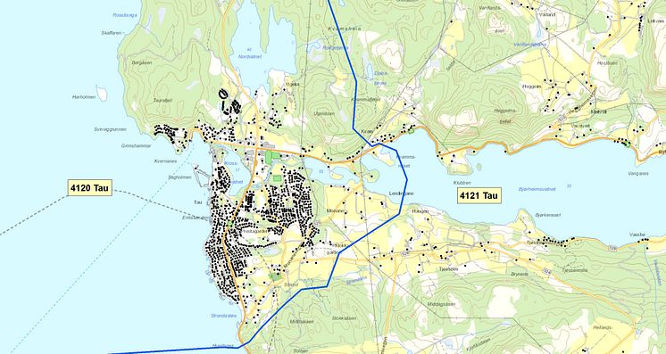 4120 Tau - postnummerinndeling