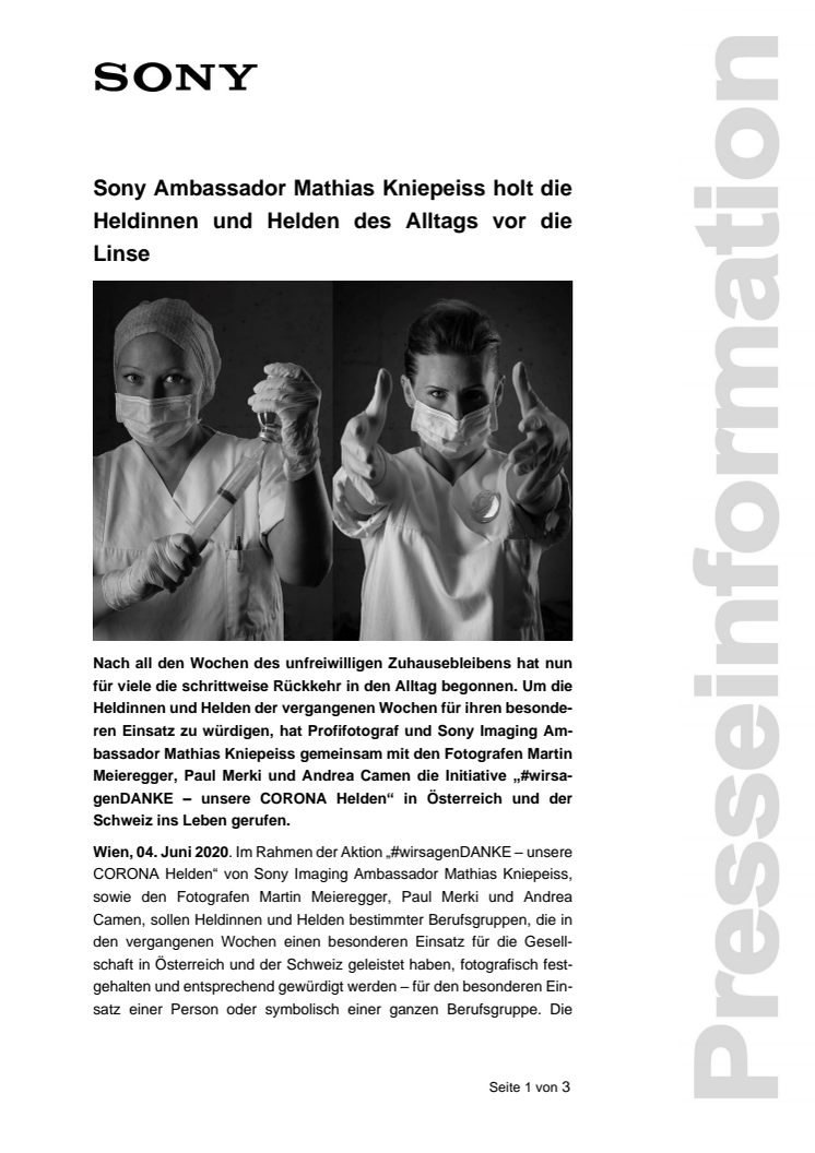 Sony Ambassador Mathias Kniepeiss holt die Heldinnen und Helden des Alltags vor die Linse