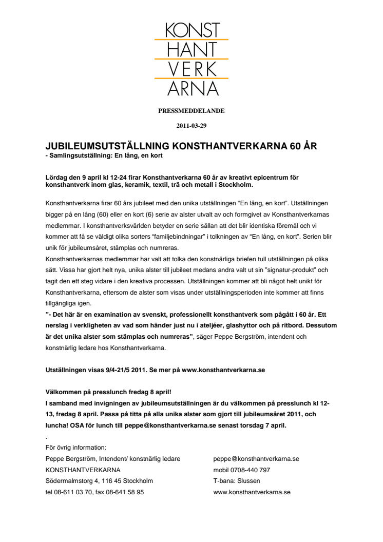 Konsthantverkarna 60 år - En lång, en kort