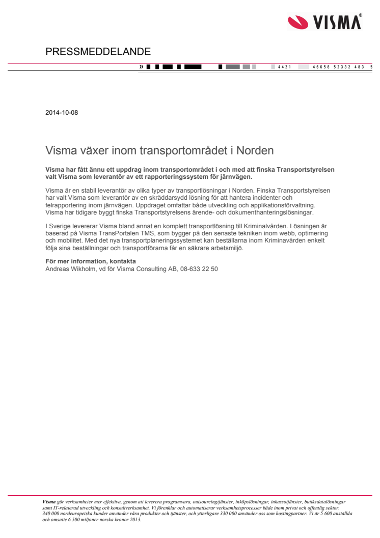 Visma växer inom transportområdet i Norden