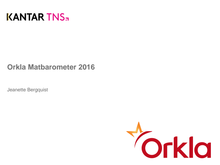 Orkla Matbarometer 2016 Nordiskt resultat