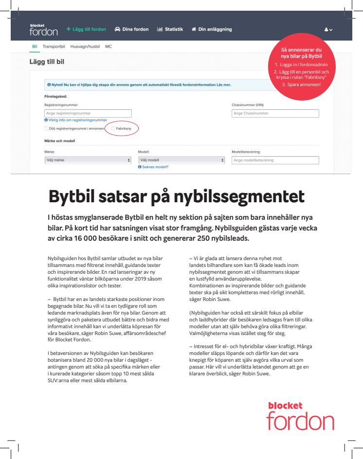 Bytbil satsar på nybilssegmentet