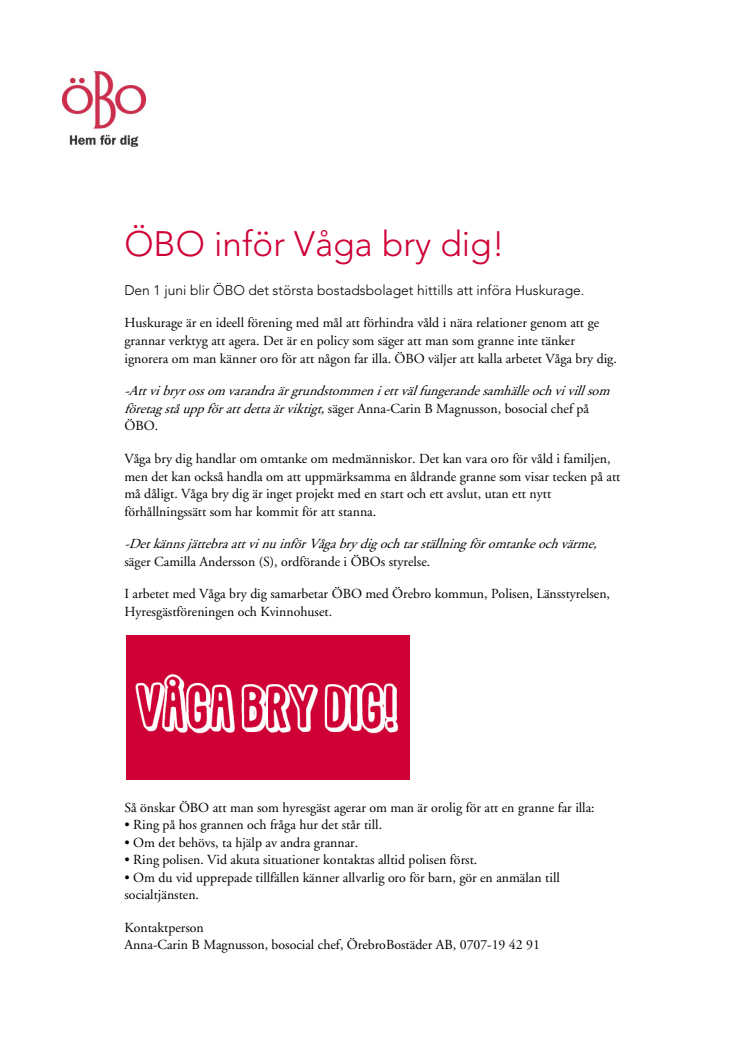 ÖBO inför Våga bry dig! 