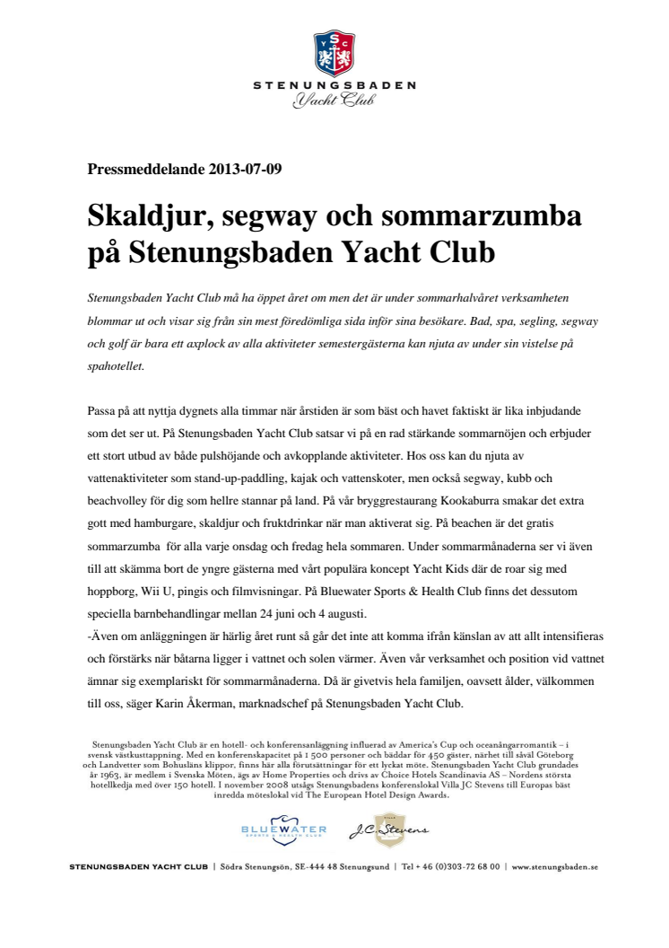 Skaldjur, segway eller sommarzumba på Stenungsbaden Yacht Club