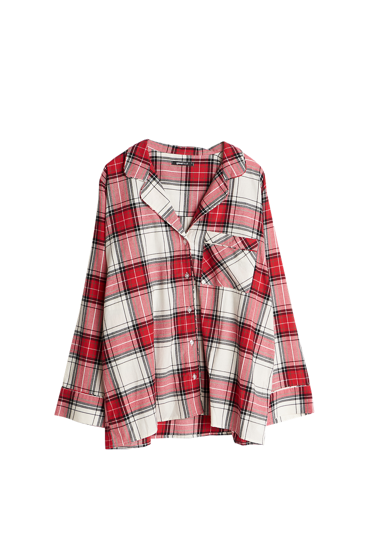 Linn flannel shirt - white/red check 
