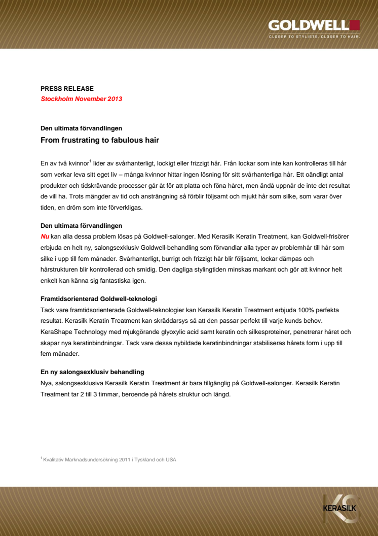 NYHET! Kerasilk - From frustrating to fabulous hair