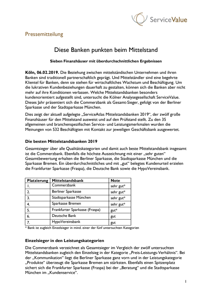 Diese Banken punkten beim Mittelstand