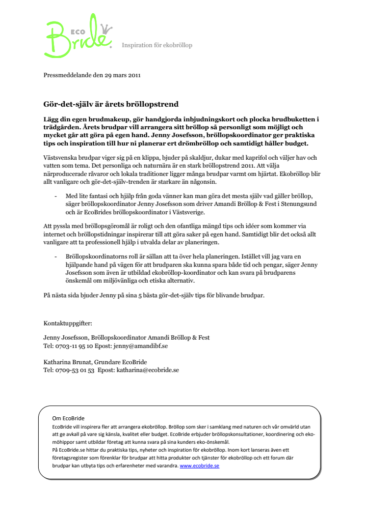 Gör-det-själv är årets bröllopstrend