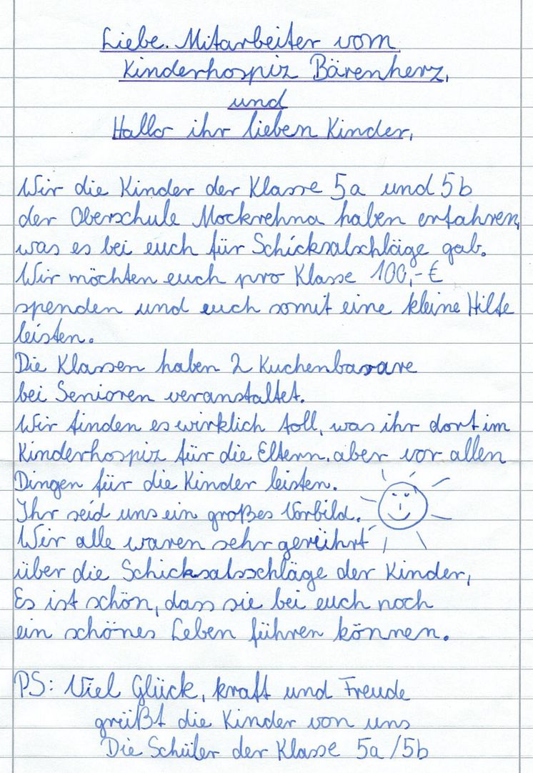 Starker Einsatz für Bärenherz: Schüler der Oberschule Mockrehna spenden dem Kinderhospiz