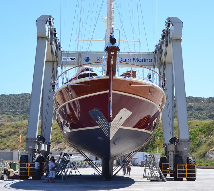 Hi-res image - Karpaz Gate Marina - the impressive travel lift at Karpaz Gate Marina Boatyard