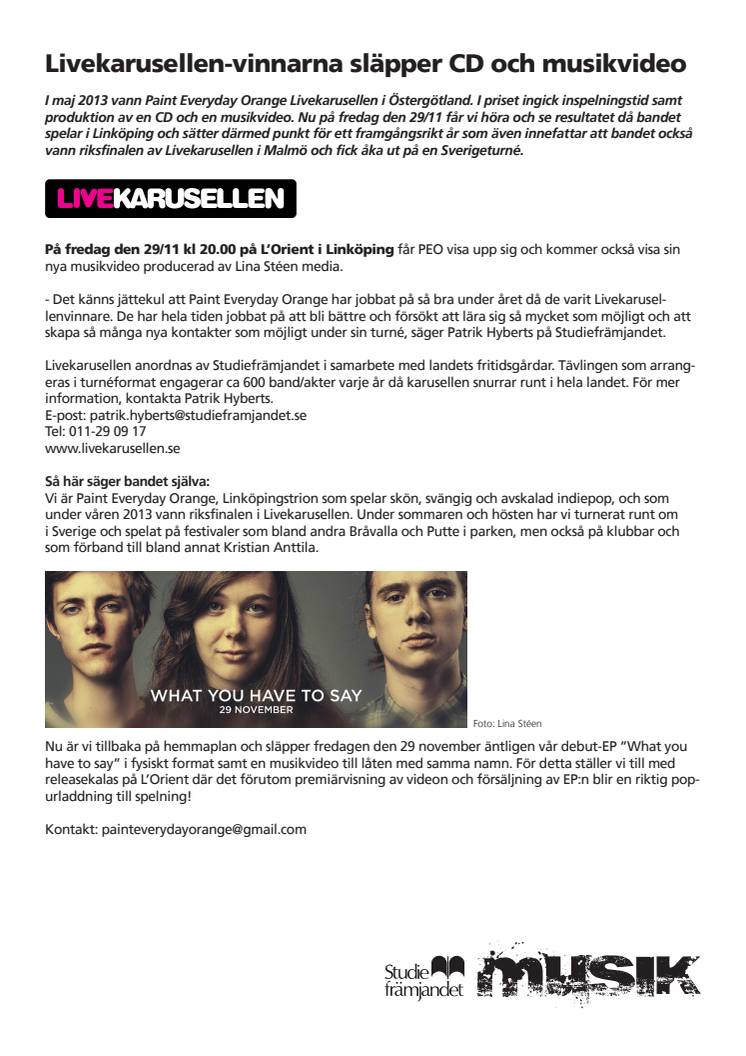 Livekarusellen-vinnarna släpper CD och musikvideo