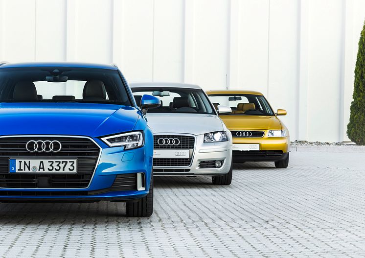 Audi A3, Generation 1 fra 1996,  Generation 2 fra 2004, Generation 3 fra 2016