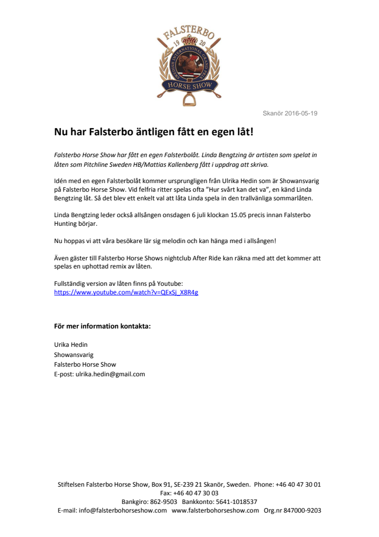 ​Nu har Falsterbo äntligen fått en egen låt!