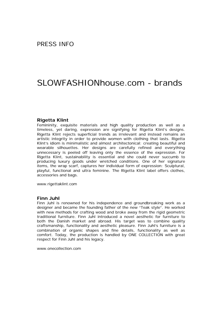 SLOWFASHIONhouse.com - brands