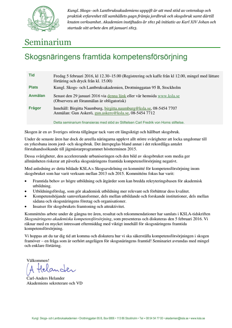 Seminarium: Skogsnäringens framtida kompetensförsörjning