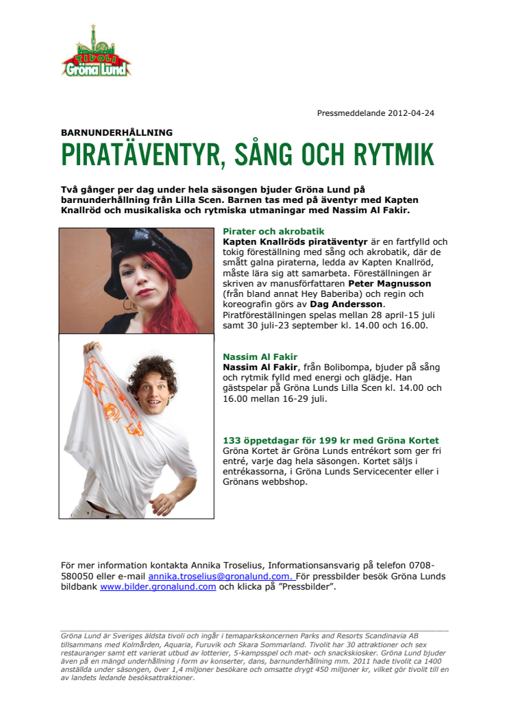 Piratäventyr, sång och rytmik