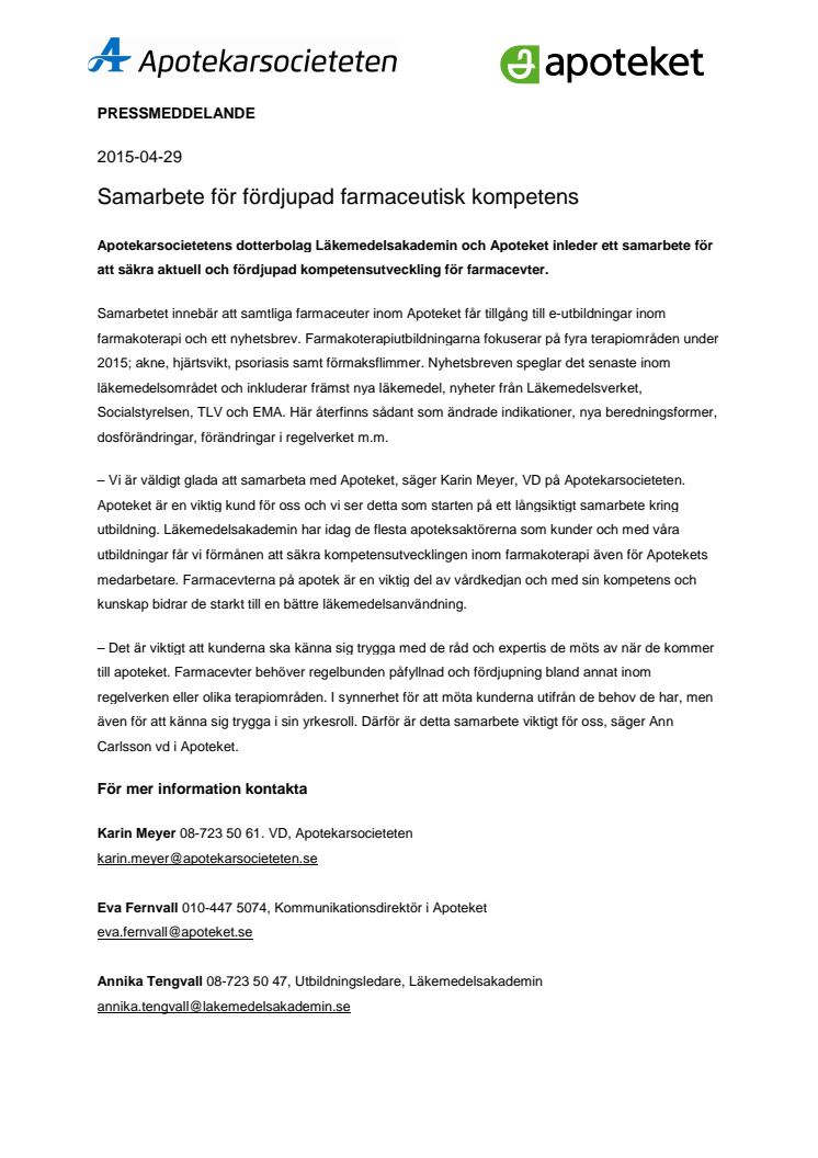​Samarbete för fördjupad farmaceutisk kompetens