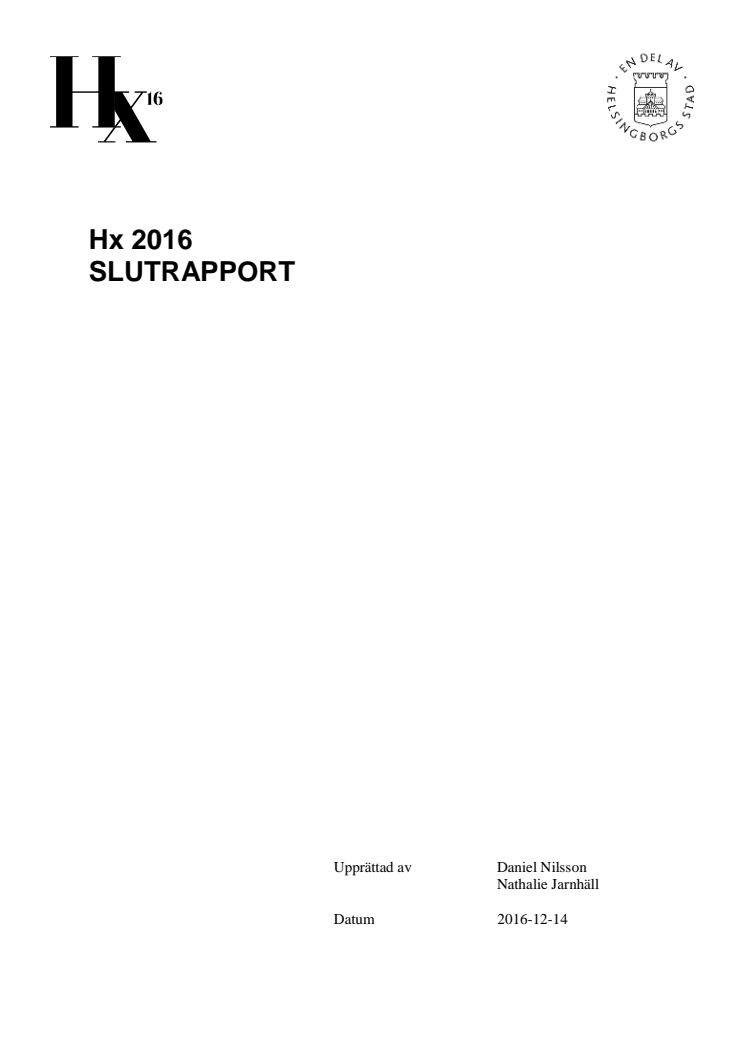 Hx 2016 slutrapport