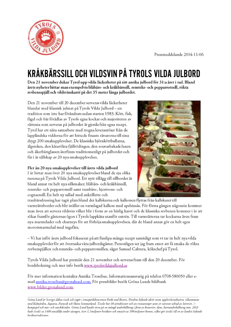 Kråkbärssill och vildsvin på Tyrols Vilda Julbord