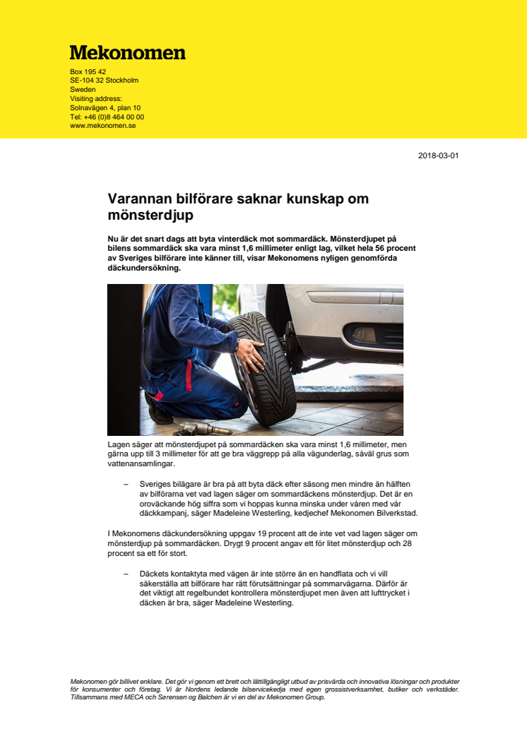 Varannan bilförare saknar kunskap om mönsterdjup