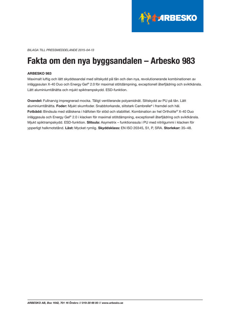 Läs mer om Arbesko 983