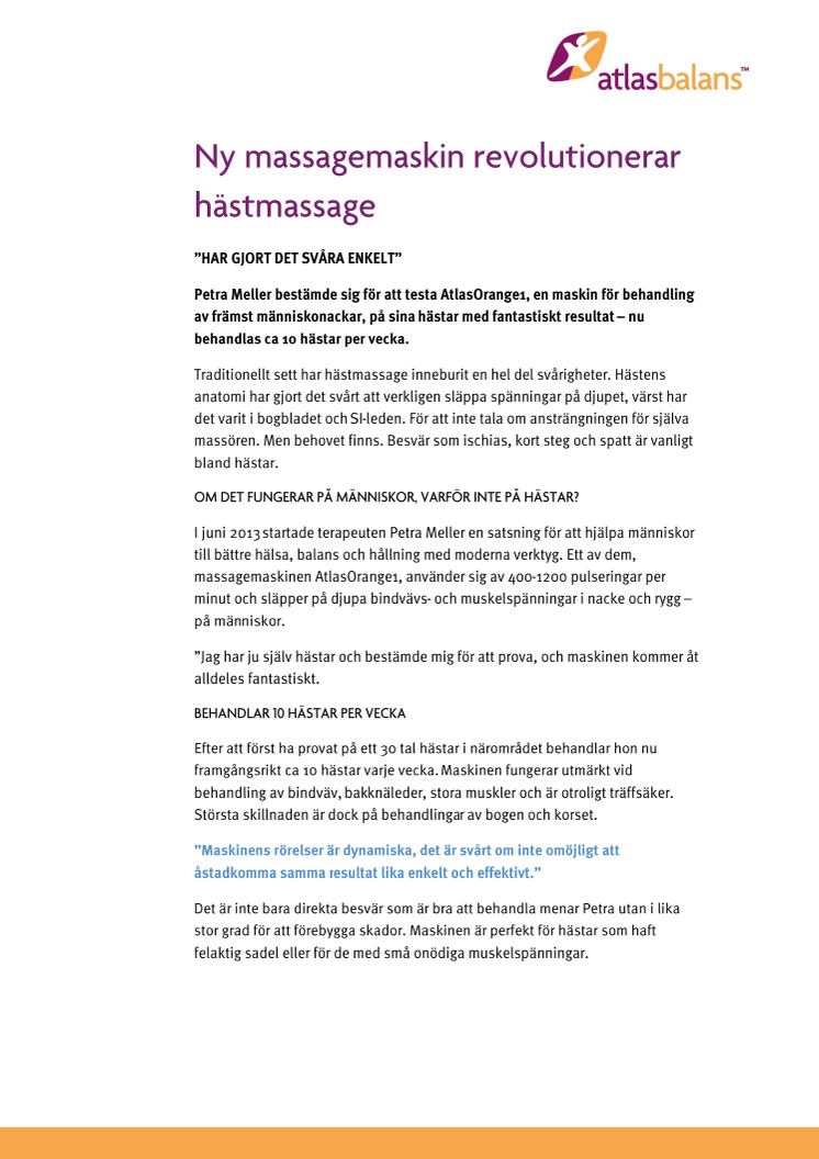Ny massagemaskin revolutionerar hästmassage